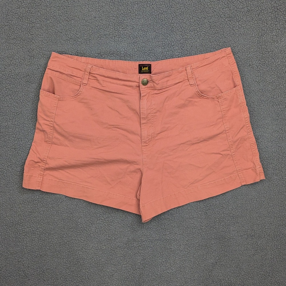 Lee Womens Coral Pink Stretch Cotton Shorts Size 20 112366490